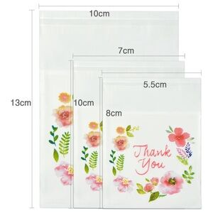 Floral thank you bags 100ct (3sizes)